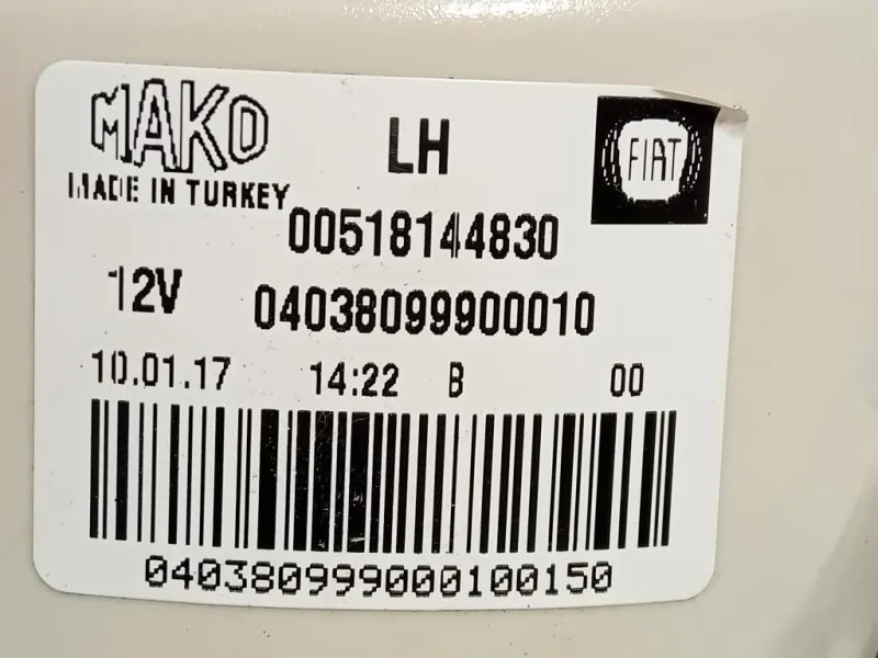 Fendinebbia ANT SX 00518144830 Fiat Doblò III 2010