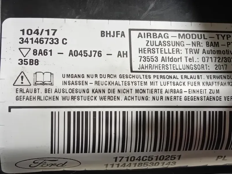 Air-bag Passeggero 8A61-A045J76-AH Ford Fiesta VI 2012