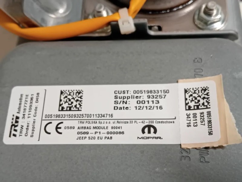 Air-bag Passeggero 00519833150 Jeep Renegade 2015