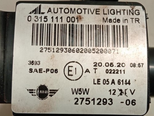 Fendinebbia ANT SX 1315300100 Mini MINI Cooper R56 2007