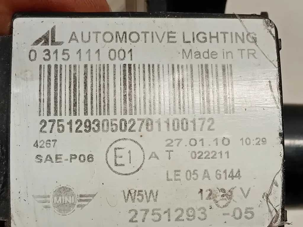 Fendinebbia ANT SX 2751293-05 Mini MINI Cooper R56 2007