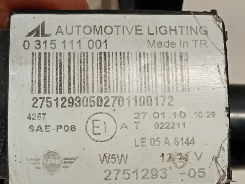 Fendinebbia ANT SX 2751293-05 Mini MINI Cooper R56 2007