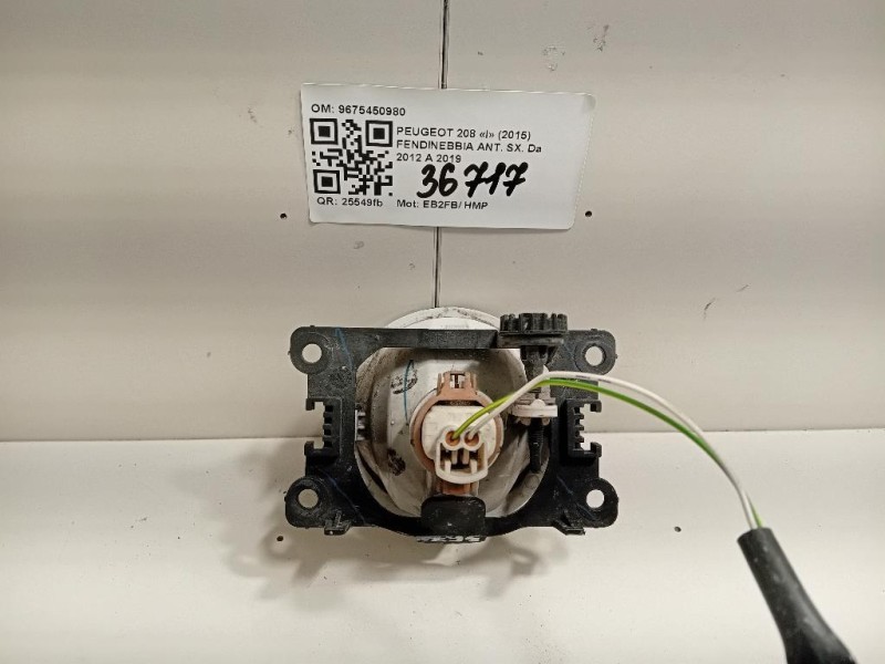 Fendinebbia ANT SX 9675450980 Peugeot 208 I 2015