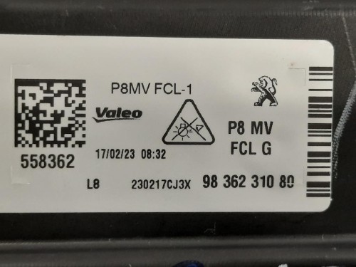 Fendinebbia ANT SX 98 362 310 80 Peugeot 3008 II 2016