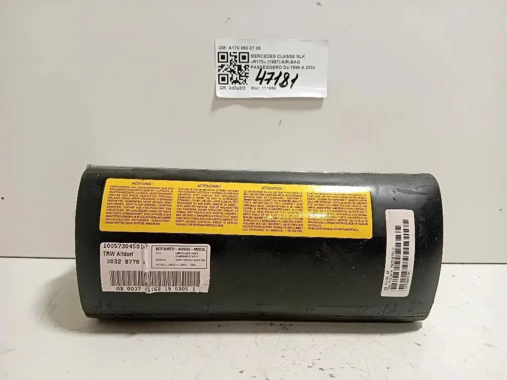 Air-bag Passeggero A170 860 07 05 Mercedes Classe SLK R170 1997