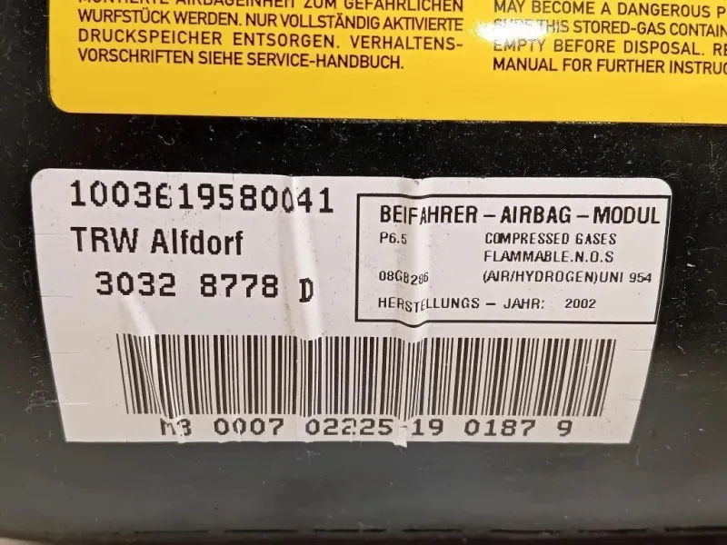 Air-bag Passeggero A170 860 07 05 Mercedes Classe SLK R170 1997