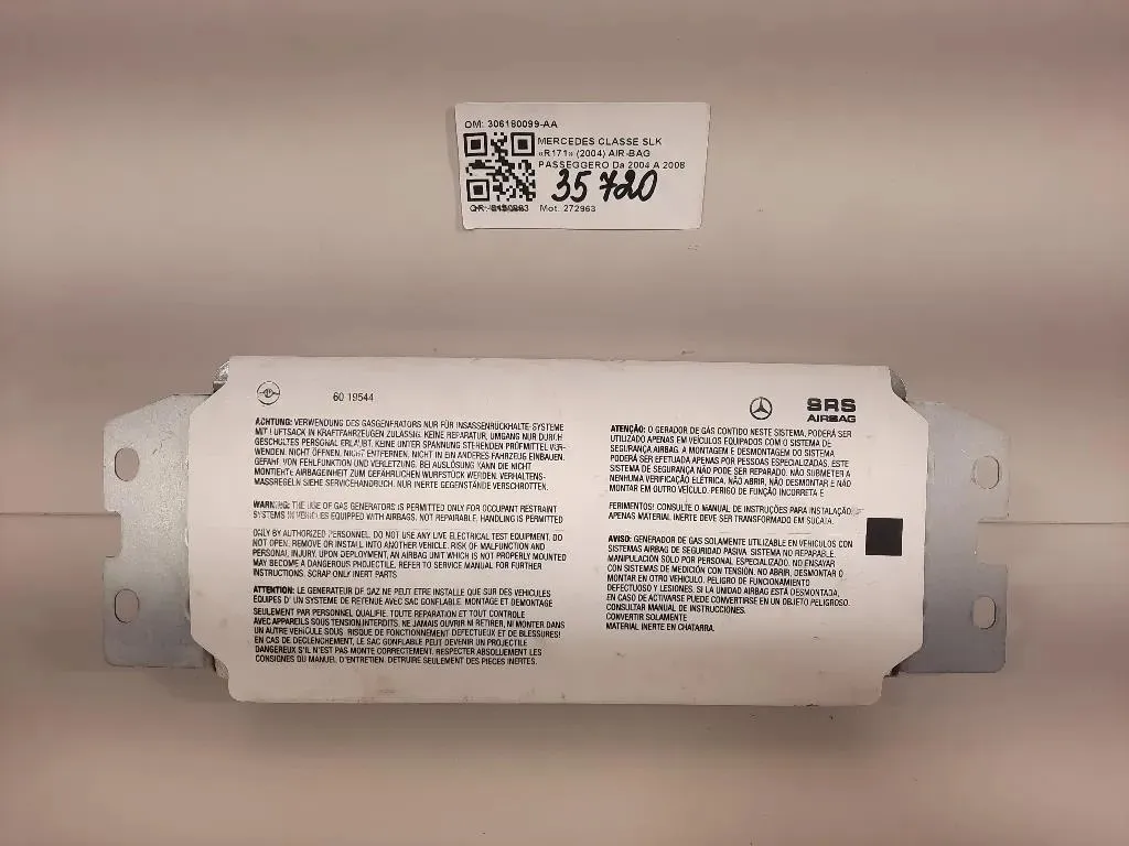 Air-bag Passeggero 306180099-AA Mercedes Classe SLK R171 2004
