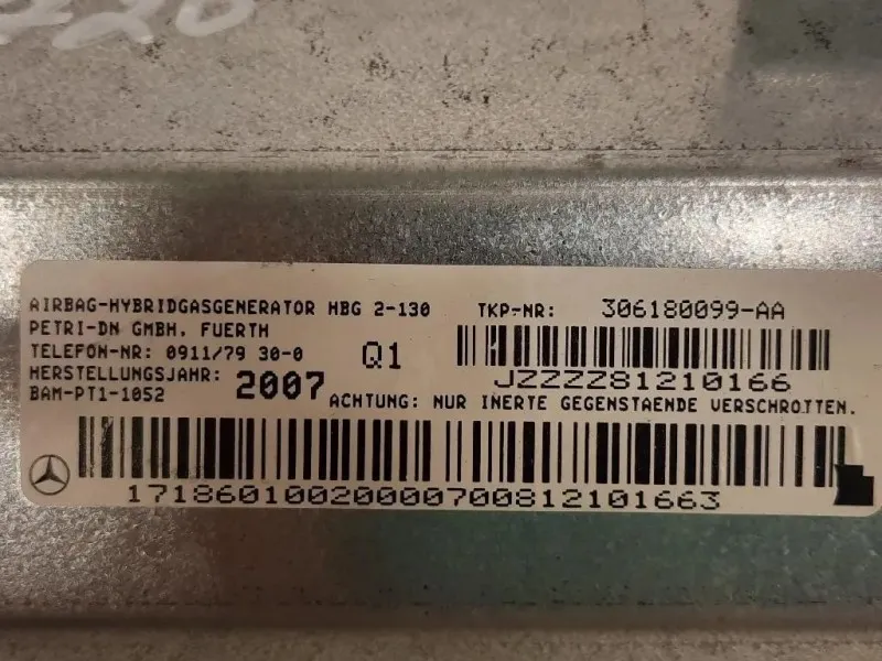 Air-bag Passeggero 306180099-AA Mercedes Classe SLK R171 2004