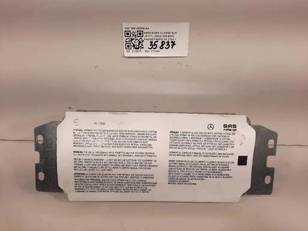 Air-bag Passeggero 306180099-AA Mercedes Classe SLK R171 2004