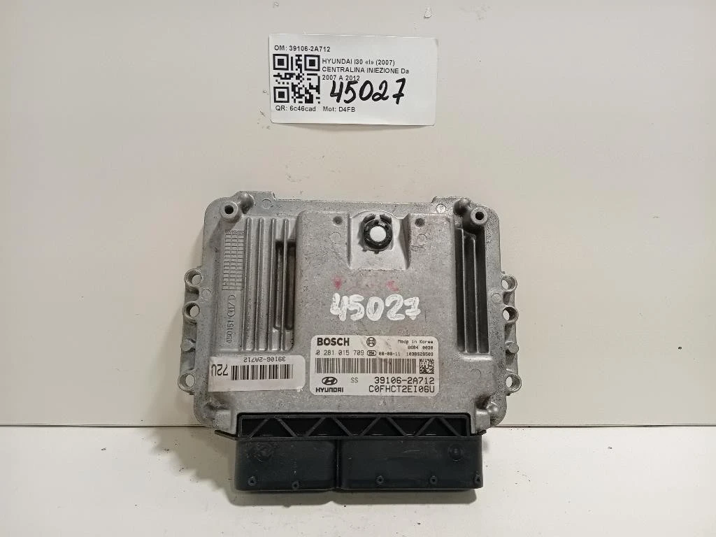 Centralina Iniezione 39106-2A712 Hyundai I30 I 2007