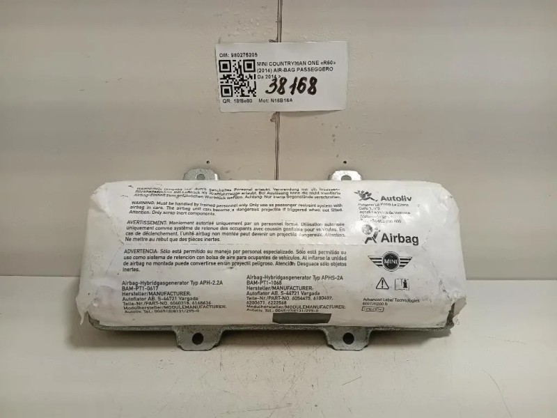 Air-bag Passeggero 980275205 Mini Countryman ONE R60 2014