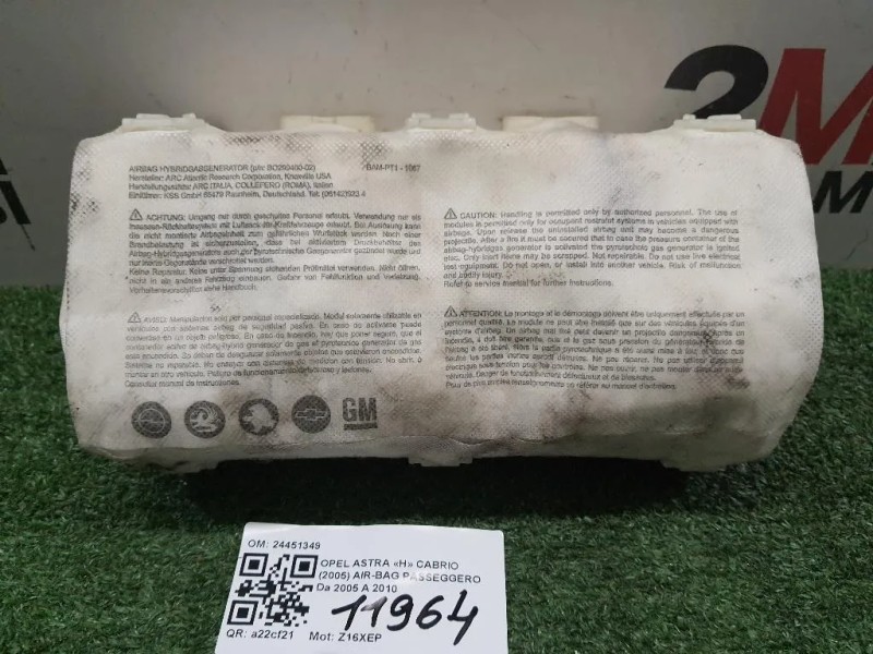 Air-bag Passeggero 24451349 Opel Astra H Cabrio 2005