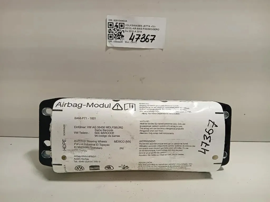 Air-bag Passeggero 608104402A Volkswagen GOLF V 2004