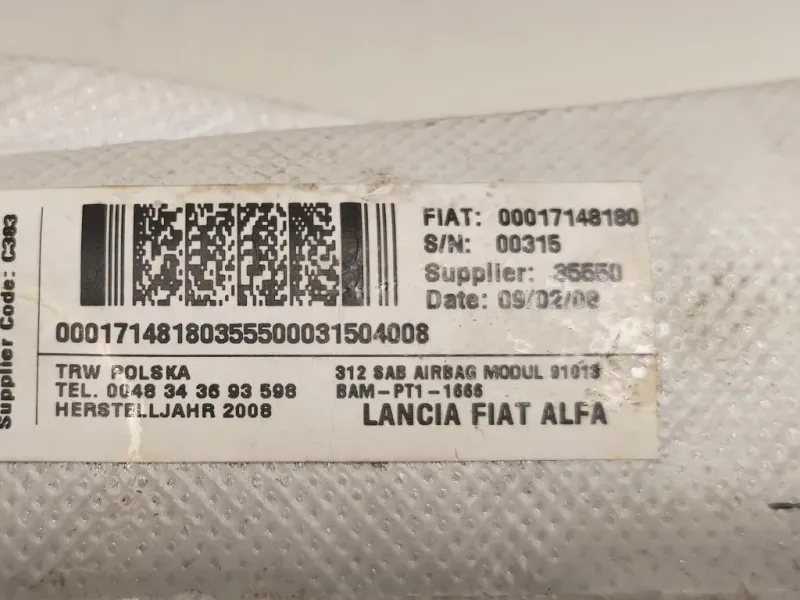 Air-bag Sedile ANT DX 00017148280 Fiat 500 II 2008