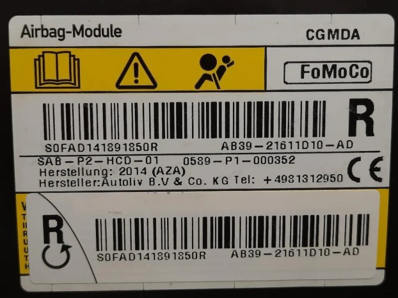 Air-bag Sedile ANT DX AB39-21611D110-AD Ford Ranger IV 2012