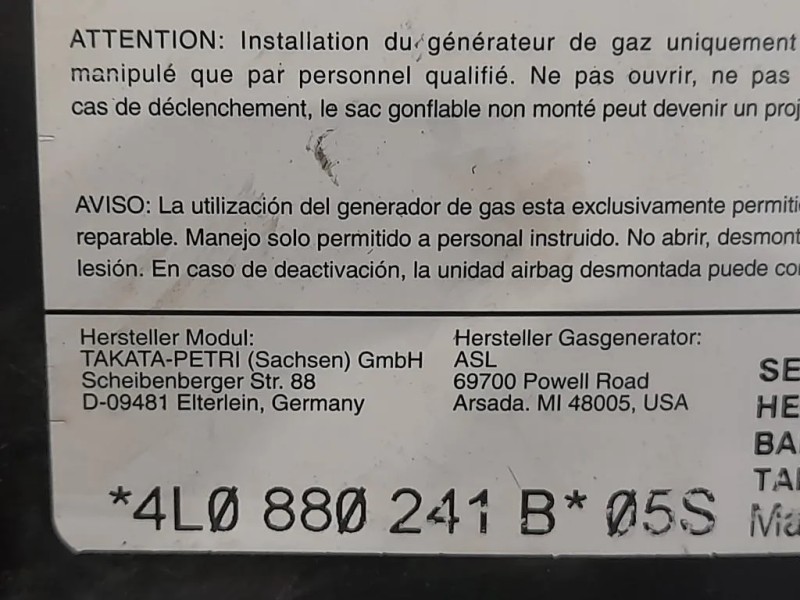 Air-bag Sedile ANT SX 4L0880241B Audi Q7 4LB 2009