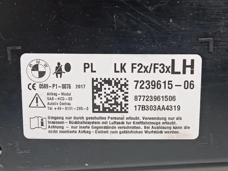 Air-bag Sedile ANT SX 7239615-06 Bmw Serie 1 F20 Berlina 2015