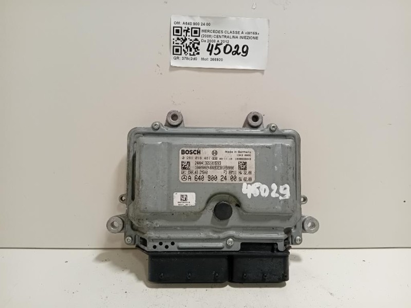 Centralina Iniezione A640 900 24 00 Mercedes Classe A W169 2008