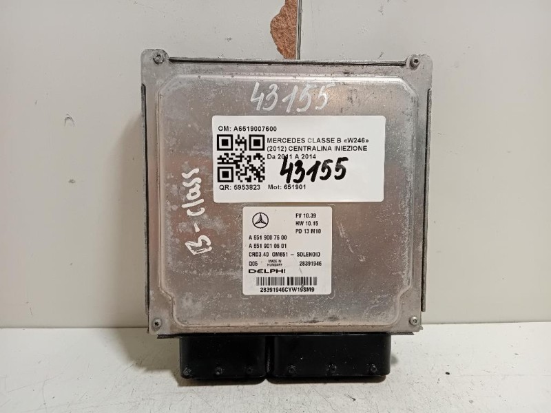 Centralina Iniezione A6519007600 Mercedes Classe B W246 2012