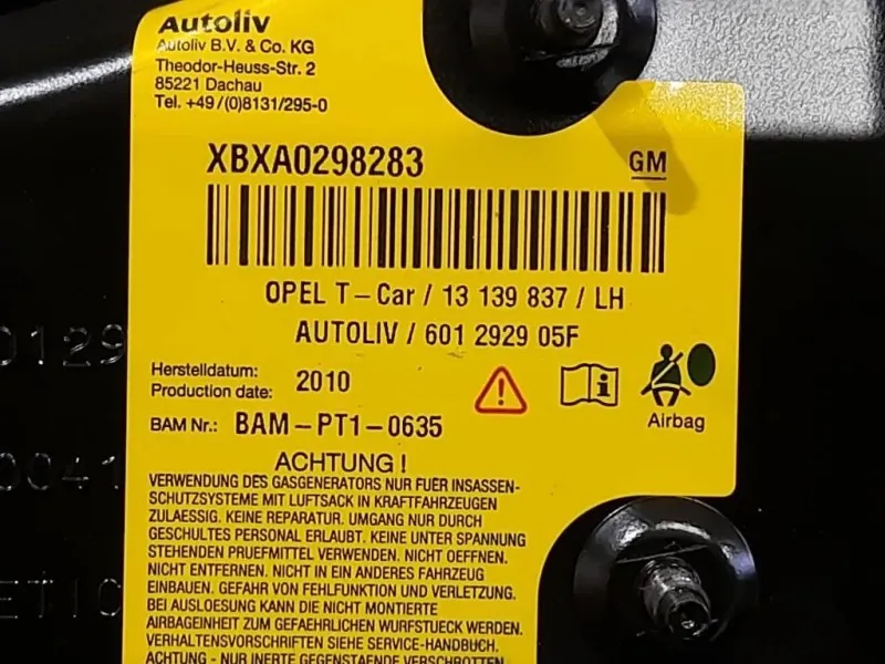 Air-bag Sedile ANT SX 13139837 Opel Astra H SW 2005