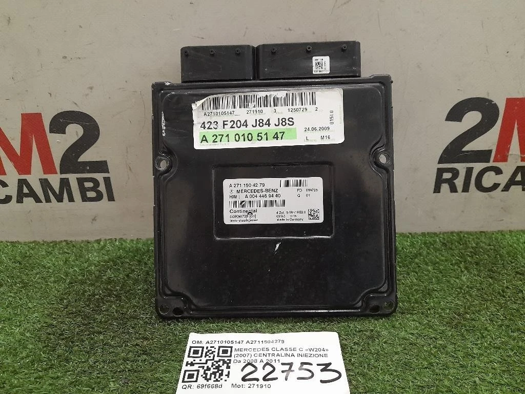 Centralina Iniezione A2710105147 A2711504279 Mercedes Classe C W204 2007