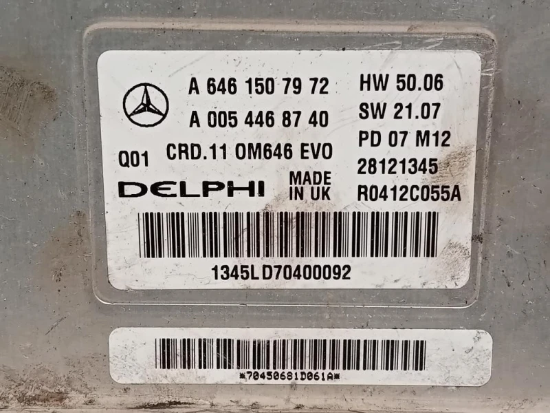 Centralina Iniezione A6461507972 Mercedes Classe C W204 2007