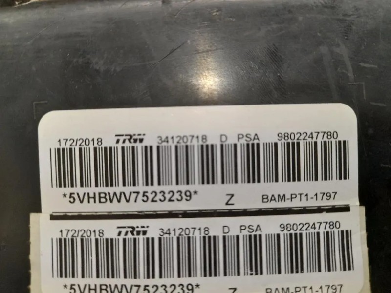 Air-bag Sedile ANT SX 9802247780 Peugeot 208 I 2015