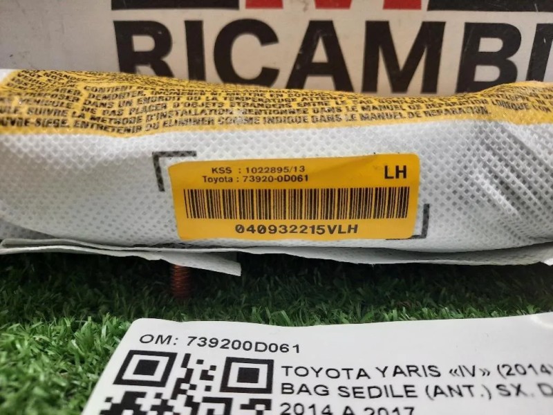 Air-bag Sedile ANT SX 739200D061 Toyota Yaris IV 2014