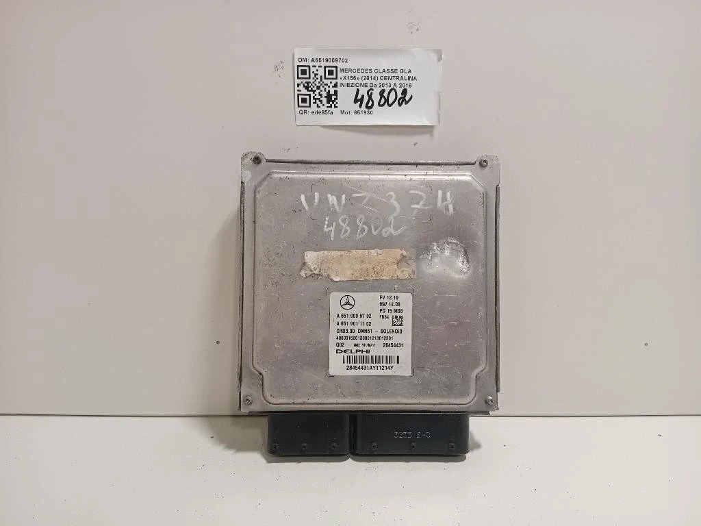 Centralina Iniezione A6519009702 A6519011102 Mercedes Classe GLA X156 2014