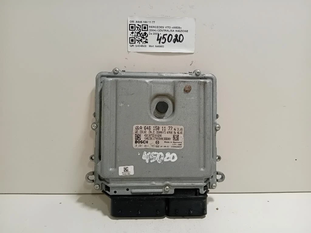 Centralina Iniezione A646 150 11 77 Mercedes VITO W639 2004