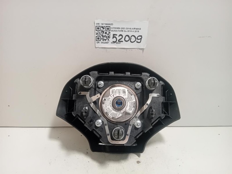 Air-bag Guidatore 16719698ZD Citroen DS3 2016