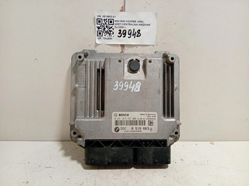 Centralina Iniezione 8519663-01 Mini MINI Cooper R56 2007