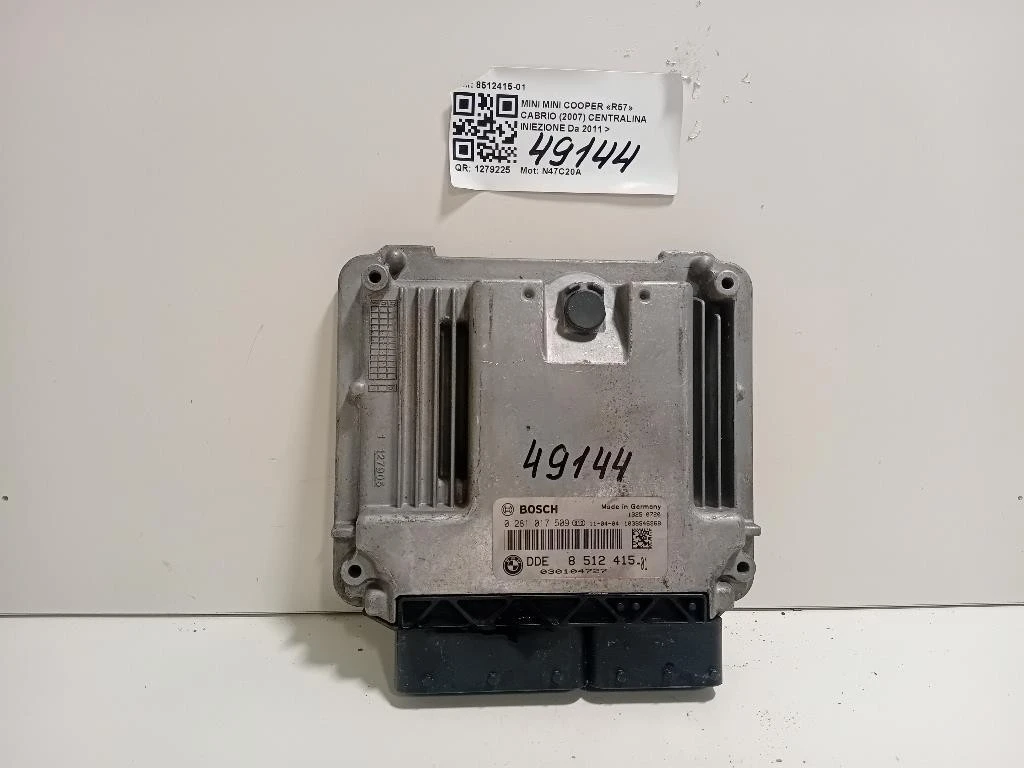 Centralina Iniezione 8512415-01 Mini MINI Cooper R57 Cabrio 2007