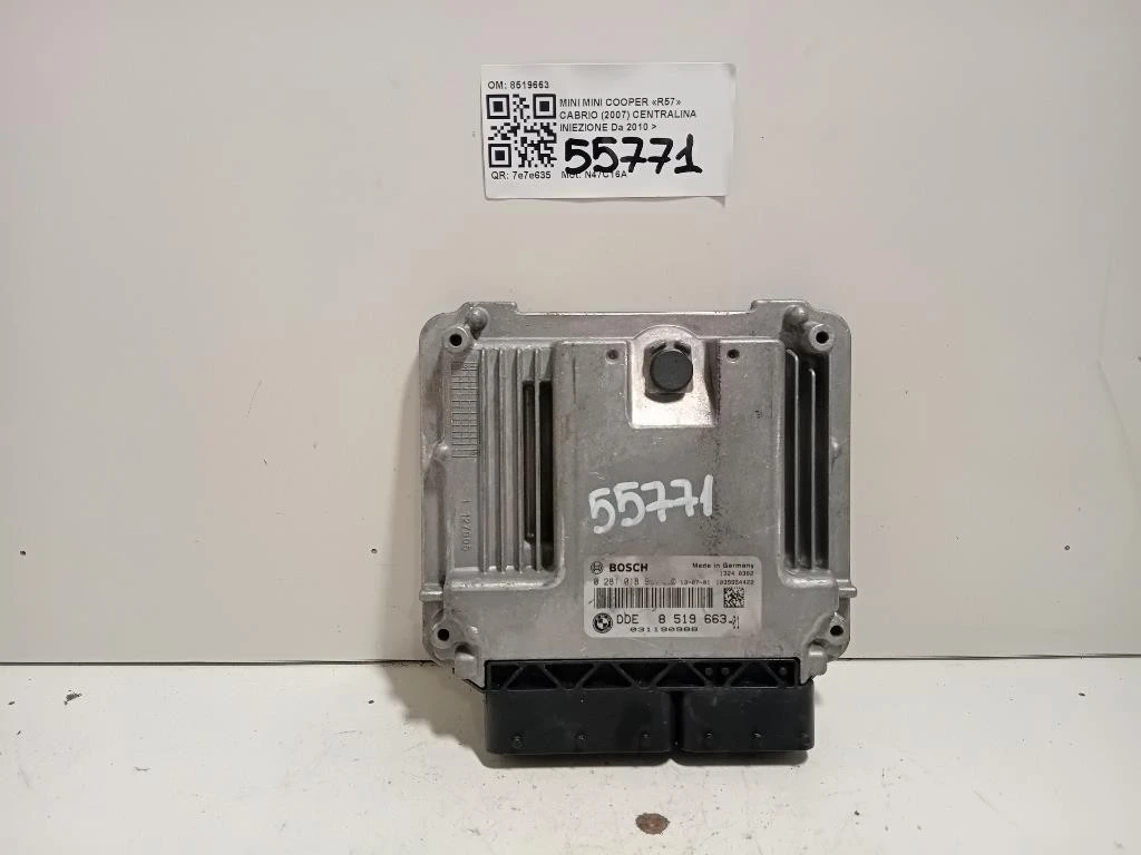 Centralina Iniezione 8519663 Mini MINI Cooper R57 Cabrio 2007