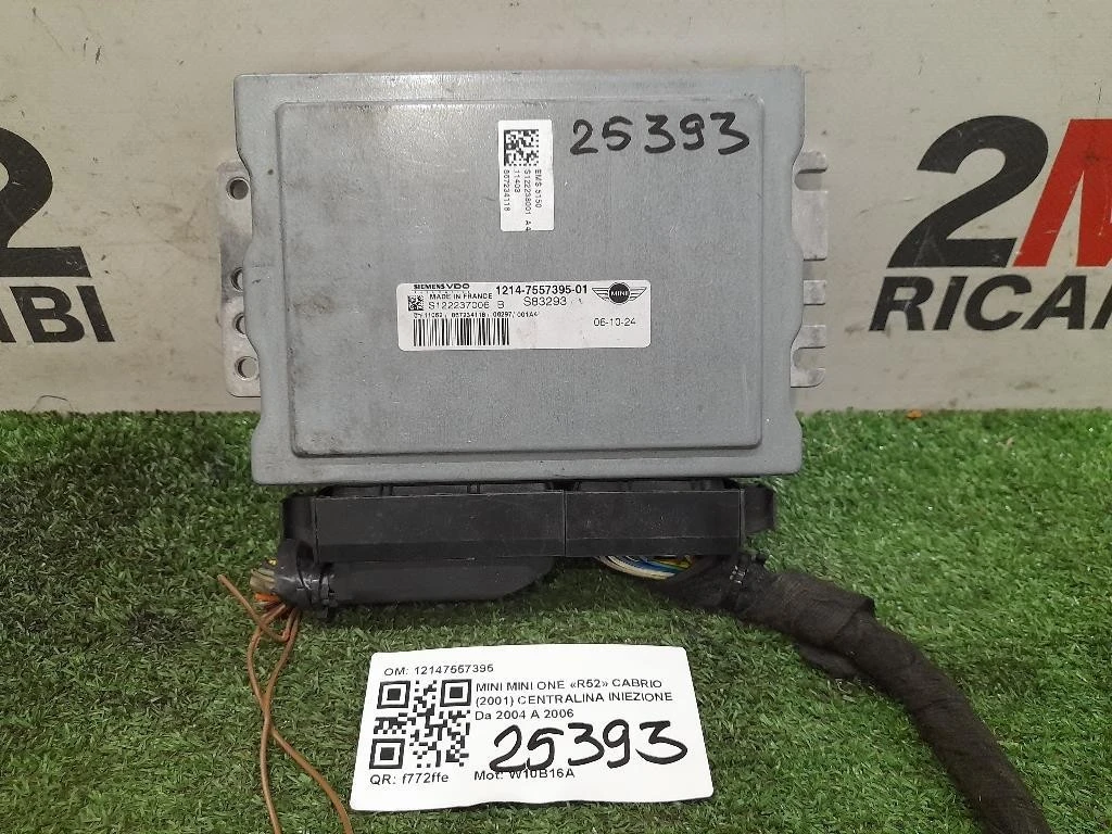 Centralina Iniezione 12147557395 Mini MINI ONE R52 Cabrio 2001