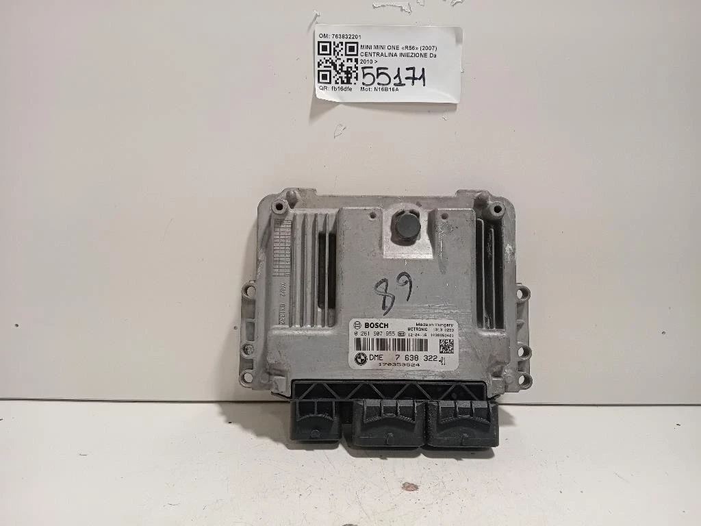 Centralina Iniezione 763832201 Mini MINI ONE R56 2007