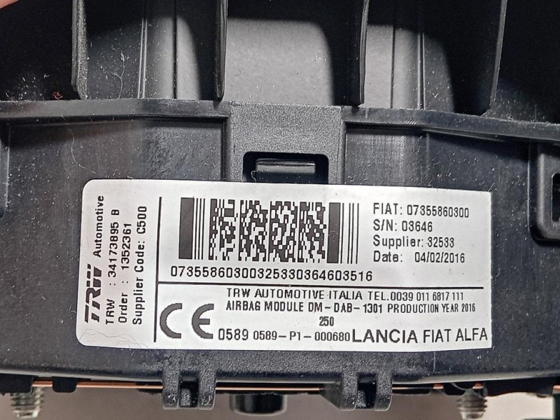 Air-bag Guidatore 07355860300 Citroen Jumper III 2014