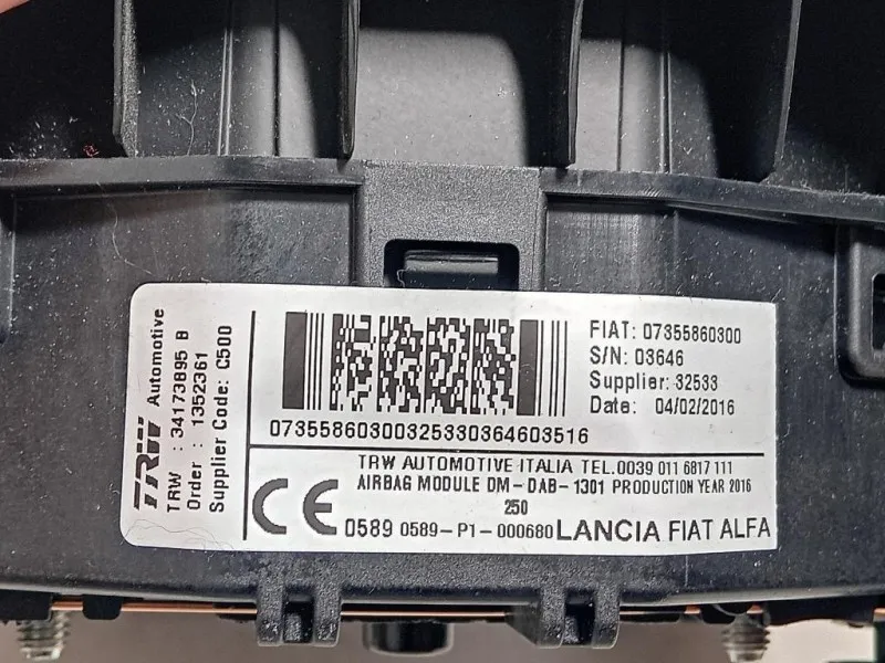 Air-bag Guidatore 07355860300 Citroen Jumper III 2014