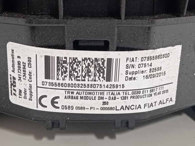 Air-bag Guidatore 07355860300 Citroen Jumper III 2014