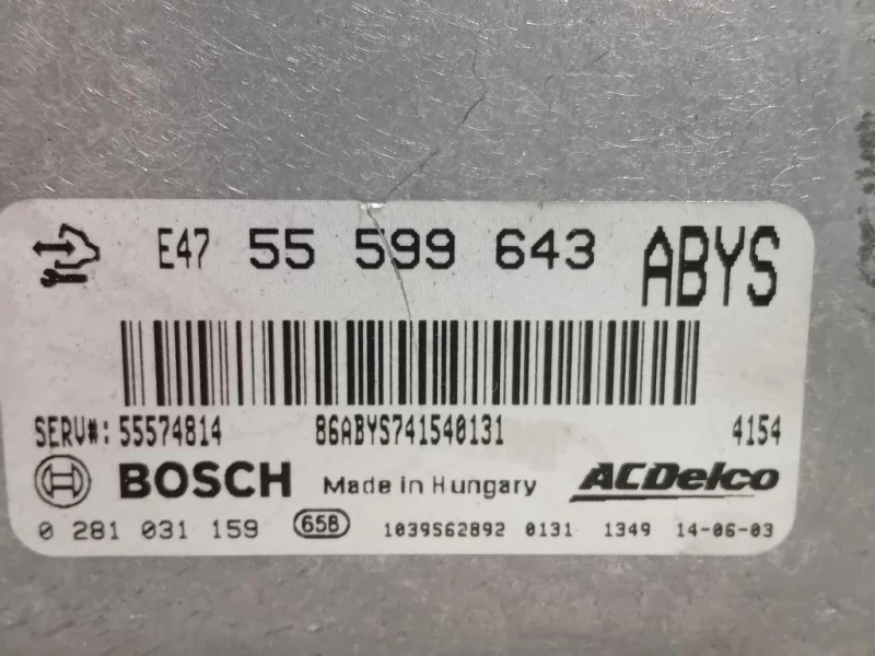Centralina Iniezione 55599643 Opel Astra J 2012
