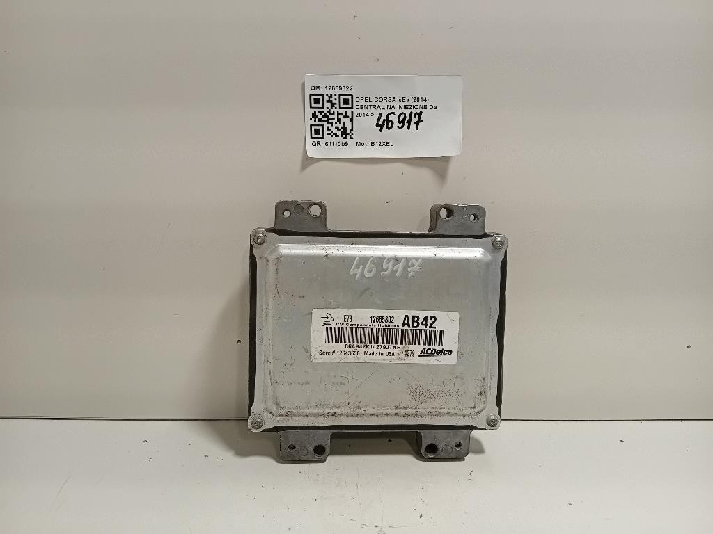 Centralina Iniezione 12669322 Opel Corsa E 2014