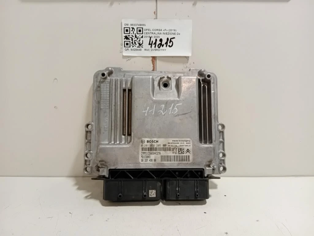 Centralina Iniezione 9833749880 Opel Corsa F 2019
