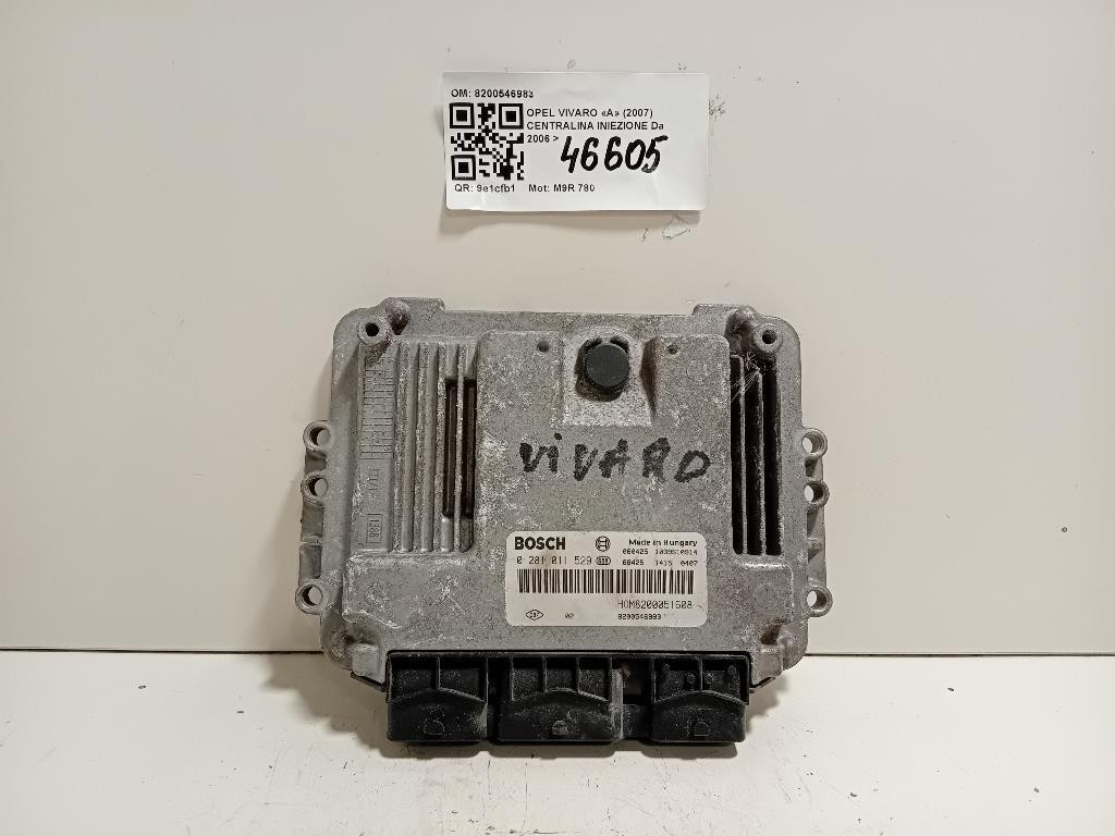 Centralina Iniezione 8200546983 Opel Vivaro A 2007