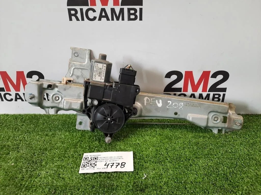 Alzacristallo Porta POST DX 9816402280 Peugeot 208 I 2015
