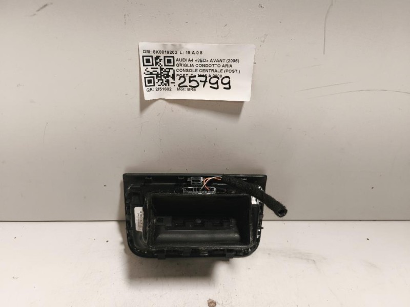 Griglia Condotto ARIA Console Centrale POST POST 8K0819203 Audi A4 8ED Avant 2005