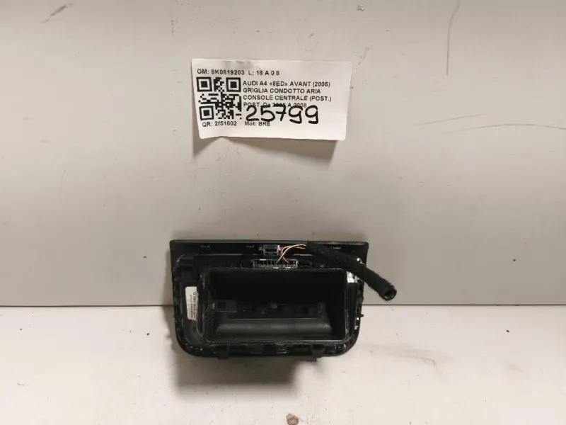 Griglia Condotto ARIA Console Centrale POST POST 8K0819203 Audi A4 8ED Avant 2005