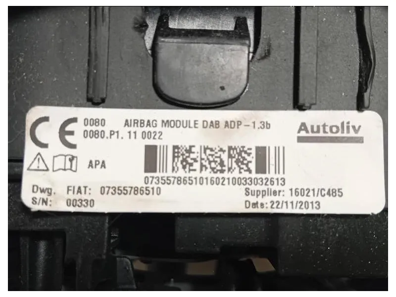 Air-bag Guidatore 07355786510 Fiat 500L 2013