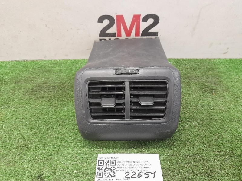 Griglia Condotto ARIA Console Centrale POST POST 5G0819209B Volkswagen GOLF VII 2017