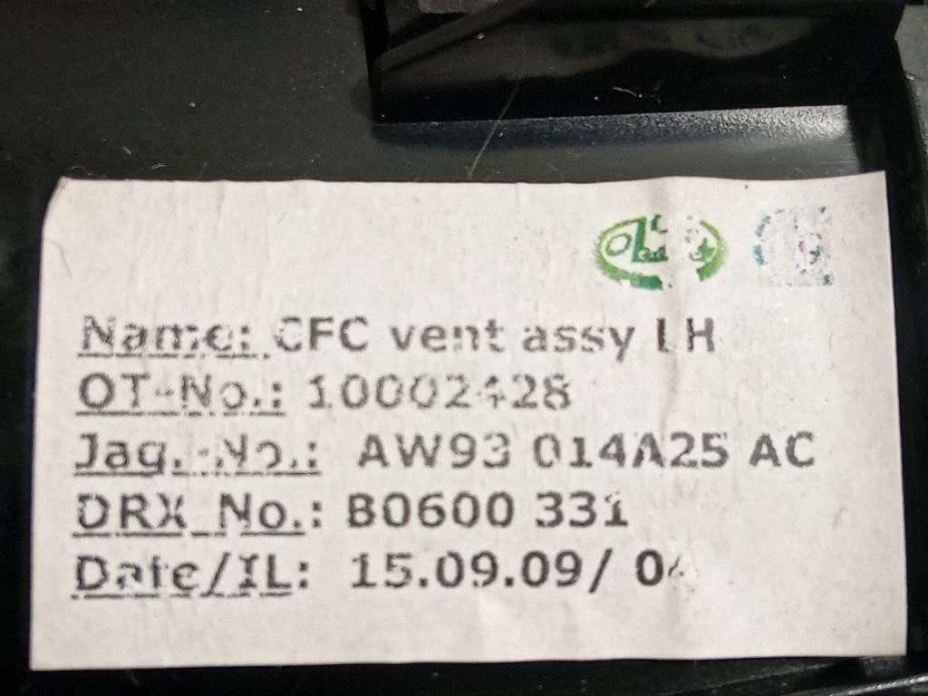 Griglia Condotto ARIA Console Centrale POST POST SX AW93-014A25-AC Jaguar XJ6 III 2003