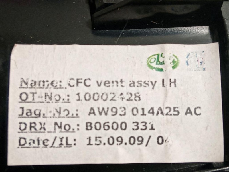 Griglia Condotto ARIA Console Centrale POST POST SX AW93-014A25-AC Jaguar XJ6 III 2003